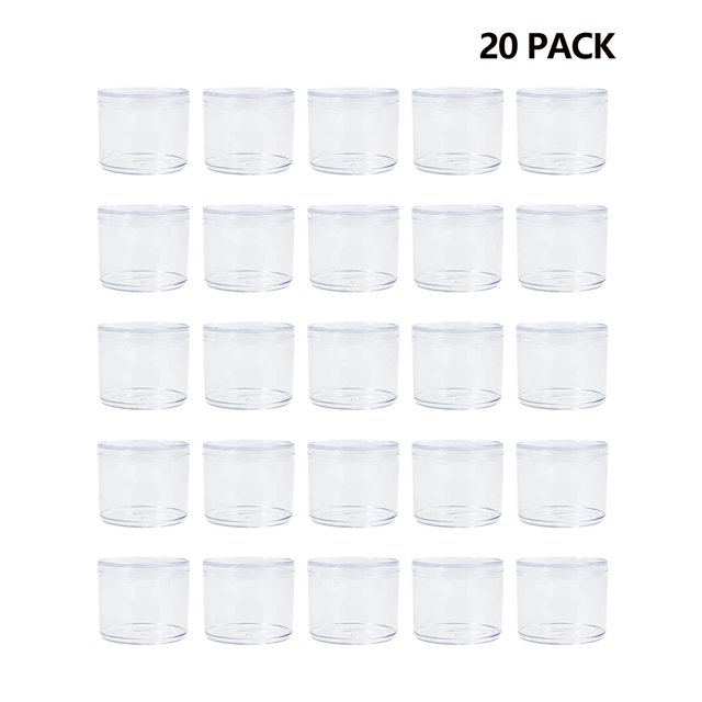 Novelinks 8 Ounce Plastic Jars Clear Plastic Pot Jars Circular Storage