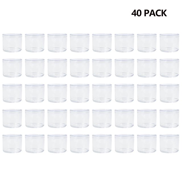 Novelinks 8 Ounce Plastic Jars Clear Plastic Pot Jars Circular Storage