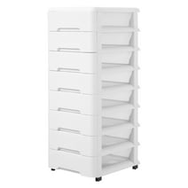 Novelinks 8 drawer storage organizer Plastic dressers with drawers Kids Sliding Bin Organizer Compact Space Saving Small Plastic Drawers,White