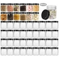 thumbnail image 1 of Novelinks 8 oz Airtight Jars with Black Lids Plastic Food Storage Canister Clear Kitchen Jar Containers for Candy, Cookie, Rice, Coffee Beans, Snacks, Spices,48 Pack, 1 of 8