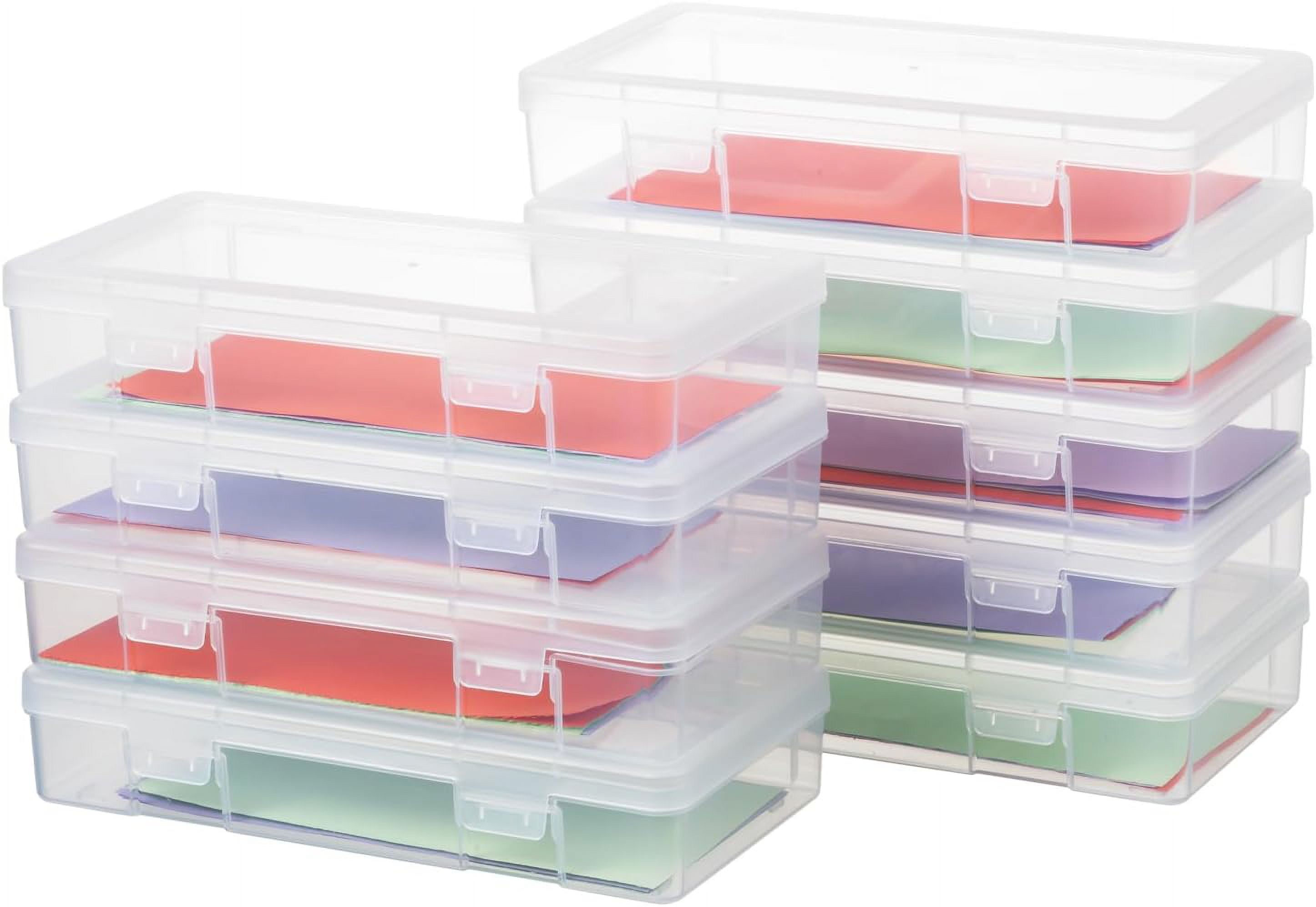 Novelinks 9 Pack Stackable Plastic Storage Box Containers Clear Hobby Art Craft Organizer Rectangle Box for Pencil Box Lego Crayon Beads Jewelry Medium Walmart