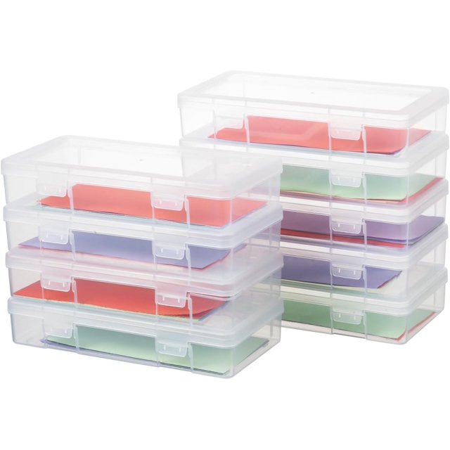 Novelinks 9 Pack Stackable Plastic Storage Box Containers Clear Hobby