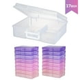 thumbnail image 1 of Novelinks Photo Storage Box with 16 Inner 4" x 6" Photo Case Organizer Box and Craft Keeper with handle for Photo Puzzles Cards Seed Packets,4 Pink Colors and 4 Purple Colors, 1 of 11