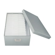 Novelinks Photo Storage Box Photo Organizer Box with 10 Inner 4" x 6" Photo Case Photo Craft Keeper, Gray