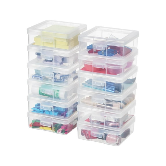 Novelinks Plastic Stackable Pencil Box, 12 Pack