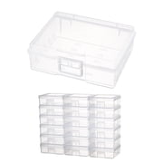 Novelinks Stackable Plastic Storage Box 18 Inner Clear Hobby Art Craft Organizer Rectangle Containers for Pencil Crayon Beads Jewelry, Small
