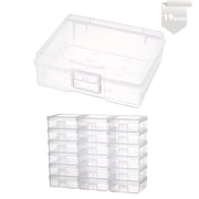 Novelinks Stackable Plastic Storage Box 18 Inner Clear Hobby Art Craft Organizer Rectangle Containers for Pencil Crayon Beads Jewelry, Small