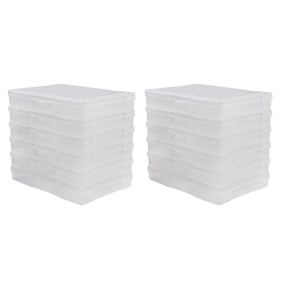 Novelinks Transparent Photo Storage Box 5" x 7" Photo & Crafts Organiser Photo Keeper Picture Storage Containers Box Including 12 Cases,Clear