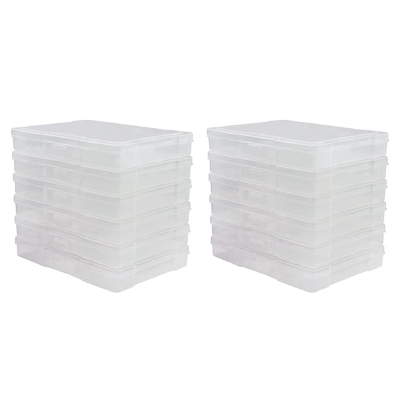 Novelinks Transparent Photo Storage Box 5" x 7" Photo & Crafts Organiser Photo Keeper Picture Storage Containers Box Including 12 Cases,Clear