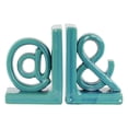 thumbnail image 1 of Novelist?s Alphabet Sculpture "@&amp;" Bookend - Assortment of 2 - Blue - Benzara, 1 of 1