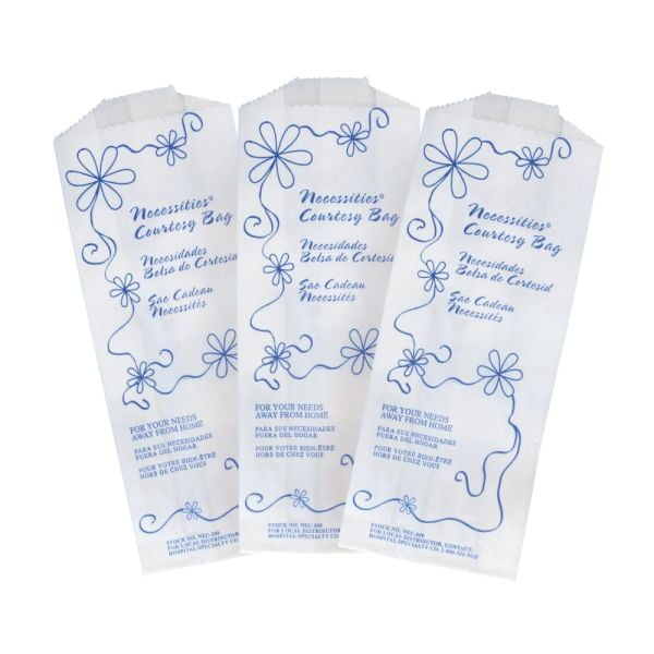 Novell HOSPECO Feminine Hygiene Convenience Disposal Bag, 3" x 7.75", White, 500/Carton