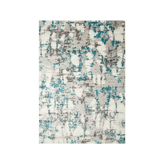 Novelle Home Meridian 63" x 91" Polypropylene/Cotton Spackle Rug in Cream/Blue