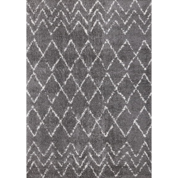 Alpine Rug Co. Taylor Grey/Cream Rustic Diamonds Rug 5'3" x 7'7"