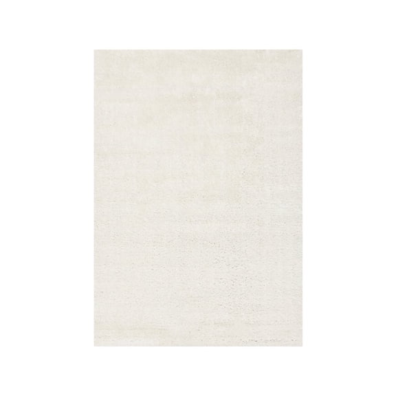 Novelle Home Palmer Soft White Neutral Shag Rug, 7'10" x 10'6"