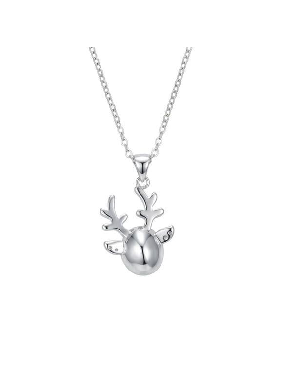 -Reindeer Head Pendant Necklace for Women & Men, Animal Charm Necklace, Christmas Holiday Fashion Jewelry Gift