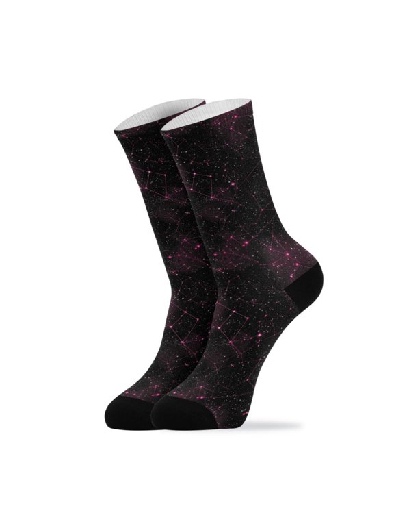 Novelty 12 Constellations Crew Socks for Women Men Soft Stretchy Breathable Unisex Casual Socks One Size Funny Crazy Gift Socks