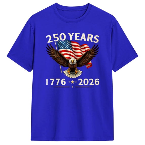Novelty 250 Anniversary USA Patriotic Eagle 250th 4th Of July 2026 T-Shirts Men Cotton T Shirt Short Sleeve Tees Graphic Clothes