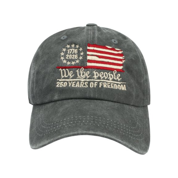 Novelty 250th Anniversary Baseball Cap, 250th Anniversary Washed Cap Retro Hat Embroidered Cap for Men Women