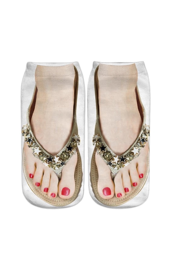 Novelty 3D Flip Flop Socks Funny Sock Summer Design Stocking γω мμ ф ё{ V1M8