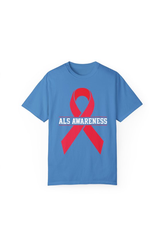 Novelty ALS Awareness Nervous System Disease Overcomer Hilarious Inheriting Sickness Campaign Battle  Unisex Garment-Dyed T-shirt