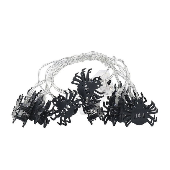 Novelty Arachnid String Lights 10 LED Battery Operated Outdoor Illumination For Yard Balcony White 6.6ft