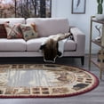 thumbnail image 1 of Novelty Area Rug (2'8'' x 4' Oval) Lodge Red, Ivory Indoor Oval Easy to Clean, 1 of 6