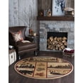 thumbnail image 1 of Novelty Area Rug (5'3'' Round) Lodge Multi-Color Indoor Round Easy to Clean, 1 of 6