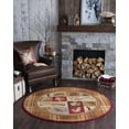 thumbnail image 1 of Novelty Area Rug (7'10'' Round) Lodge Brown, Beige Indoor Round Easy to Clean, 1 of 6