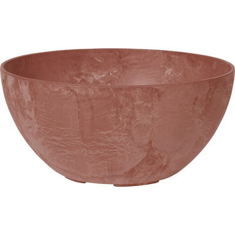 Napa 10-Inch Rust Plastic and Stone Bowl Planter