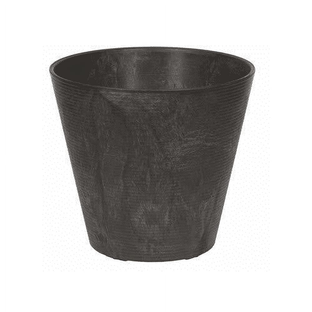 Cali ArtStone 8.4" Black Round Self-Watering Planter