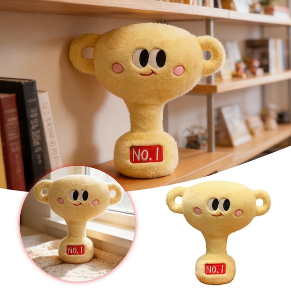 Novelty Award Plush Toy 30cm Trophy Shaped Stuffed Doll Fluffy Fabric Plush Figure for Home Display Party Present and Personal Collection, Trophy Plush Toy, Funny Face Plush