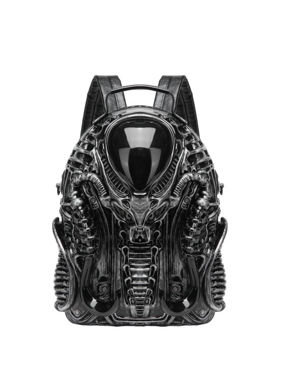 Novelty Backpack Travel Backpack 3D Xenomorph Shaped Backpack Casual Daypacks Cool Predalien Handbag for Daily