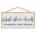 thumbnail image 1 of Novelty Bathroom Sign - Funny Bathroom Decor - Wash Your Hands Sign - Bathroom Decor Funny Sign - Wash Hand Sign (Light Gray Background) 8x12 Inch, 1 of 4