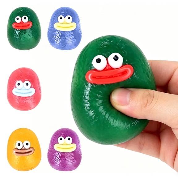 Novelty Big Mouth Monster Face Stress Relief Toy, Soft Squeeze Sensory Fidget for Desk Office Home Classroom, Slow Rising Decompression Toy for Anxiety Relief, Blue