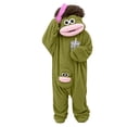 thumbnail image 1 of Novelty Big Mouth Monster Onesie With Comb, Fleece Cozy Snuggle Goof Pajamas, for Family Loungwear Halloween Cosplay, No Shoes Included., Green, 140, 1 of 3