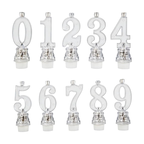 Novelty Birthday Number Candle Set, Plastic Number Flashing Candle Multicolor Topper, BirthdayCake Changing Perf LED