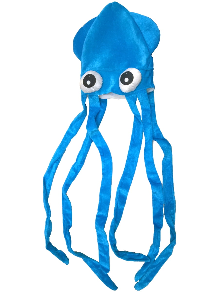Novelty Blue Squid With Long Tentacles Party Hat Cap Costume