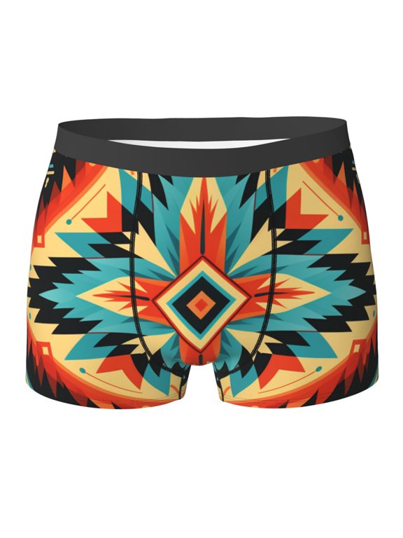Novelty Boxer Briefs Stretchy Underwear Comfort for Men , Aztec Baja Southwest Native Western Art