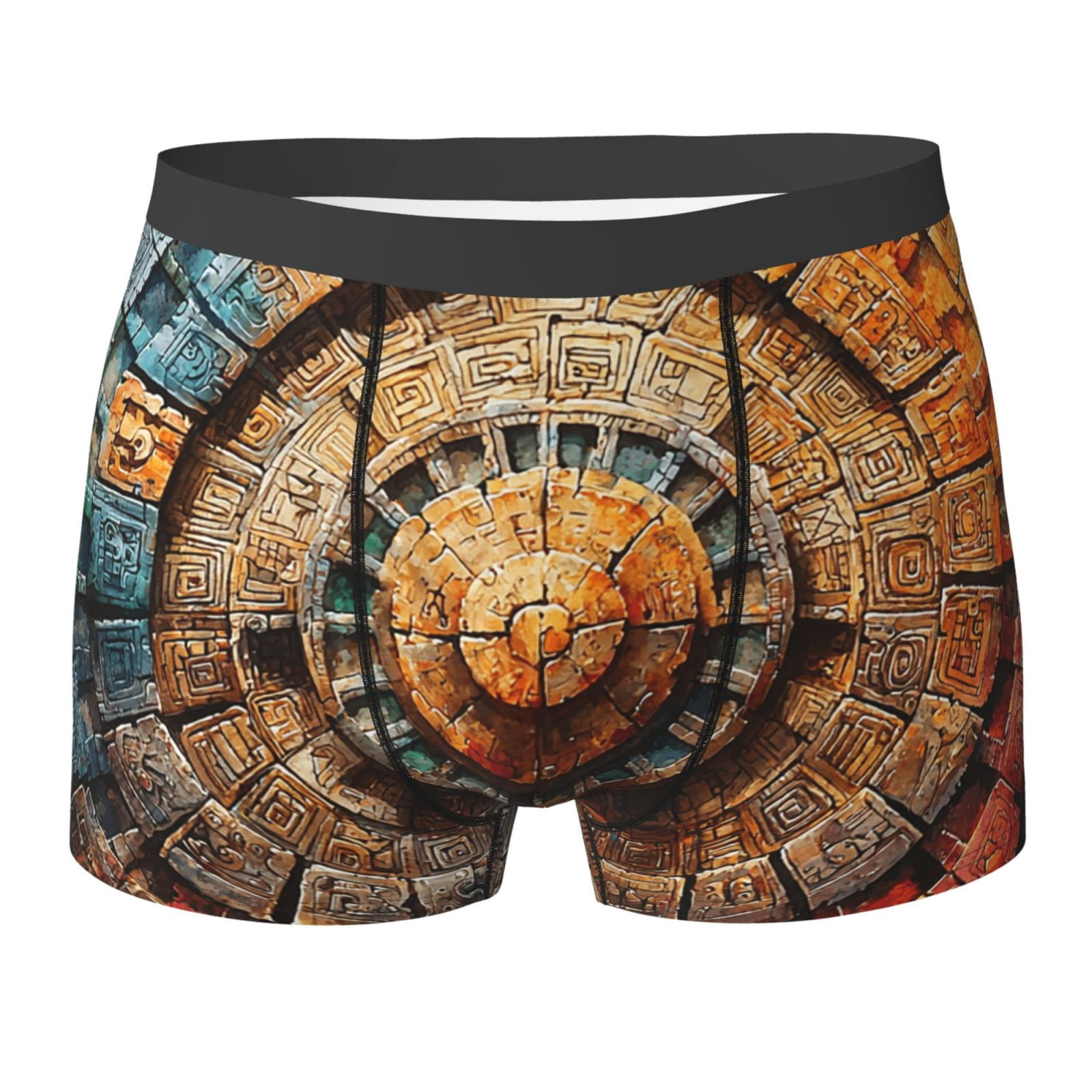 Boxer Aztec Novelty Boxer Briefs Stretchy Underwear Comfort for Men, Aztec Calendar ...