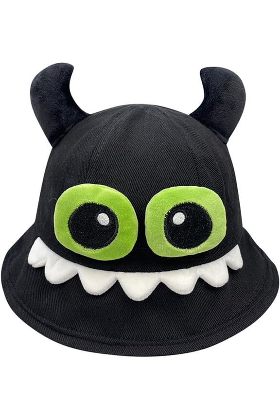 Novelty Bucket Hat Horns Crazy Funny Party Halloween Costume Women Teen Girl Boy