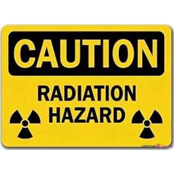 Novelty Caution Radiation Hazard Safety Sign Exterior Outdoor & Indoor Home Cave Garage Bar Wall Decoration Vintage Metal Sign 8 X 12 Inch