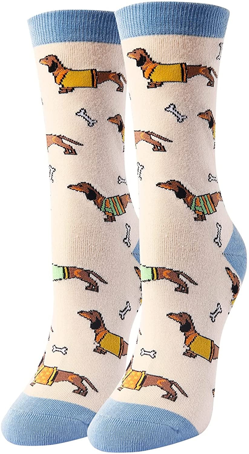 Novelty Chicken Bulldog Socks. Funny Bee Dachshund Penguin