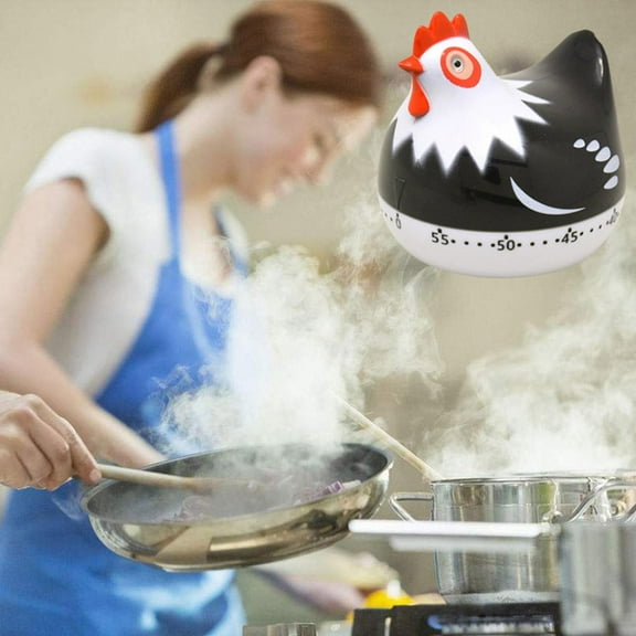 Novelty Chicken Kitchen Timer Mechanical Rotating Alarm for Cooking Baking Countdown Clock Reminder Tool