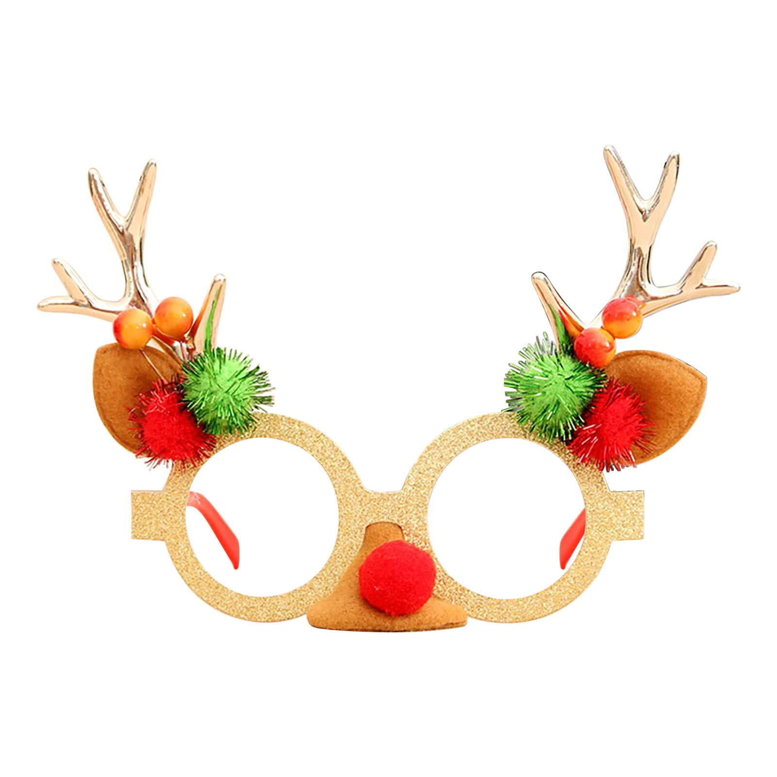 Novelty Christmas Glasses Frame Glitter Christmas Party Glasses With