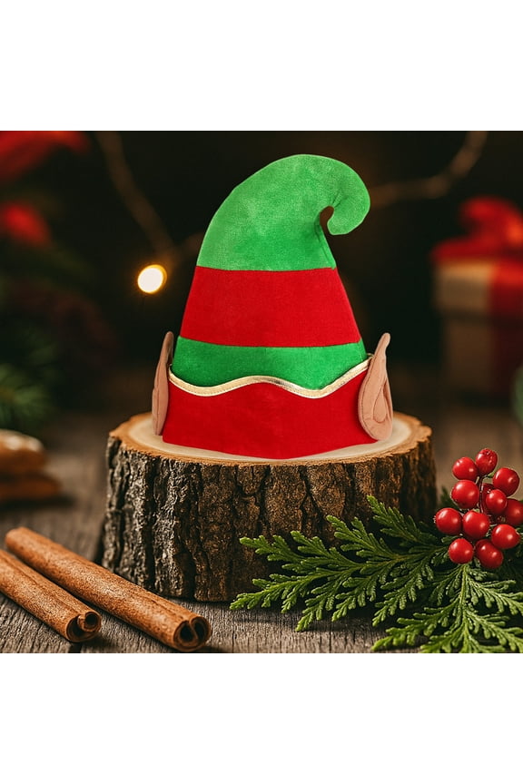 Novelty Christmas Hats for Holiday Party and Decor, Green Cloth Christmas Hat with Festive Design, Adjustable Size Hat for Adults and Children, Perfect for Christmas Parties and Themed Events