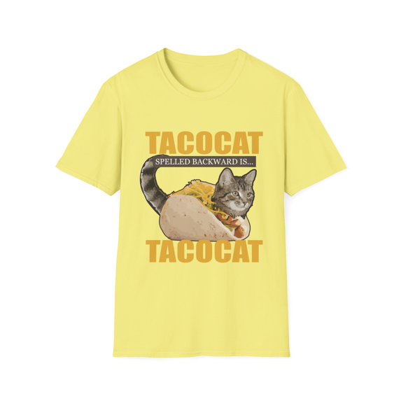 Novelty Cinco DeMayo Kittens Tacos Gift Funny Tacocat Spelled Backwards Hilarious Men Women Unisex Softstyle T-Shirt
