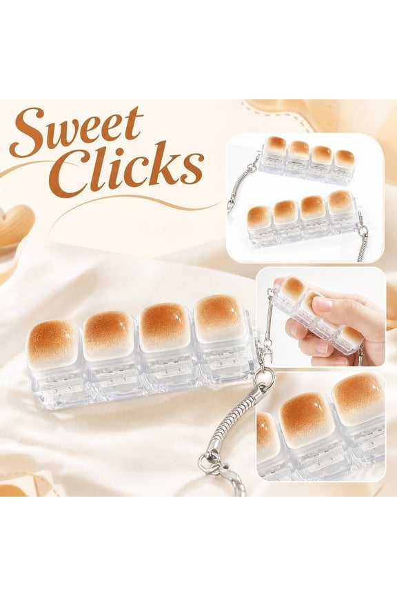 Novelty Clicking Sensory Toys, Mini Keyboard Squeeze, Squeeze Keyboard, Keyboard Clicker Squeeze, No Light 2.9×0.9×0.8 in Size Smooth Crisp Feedback for Idle Hand Distraction