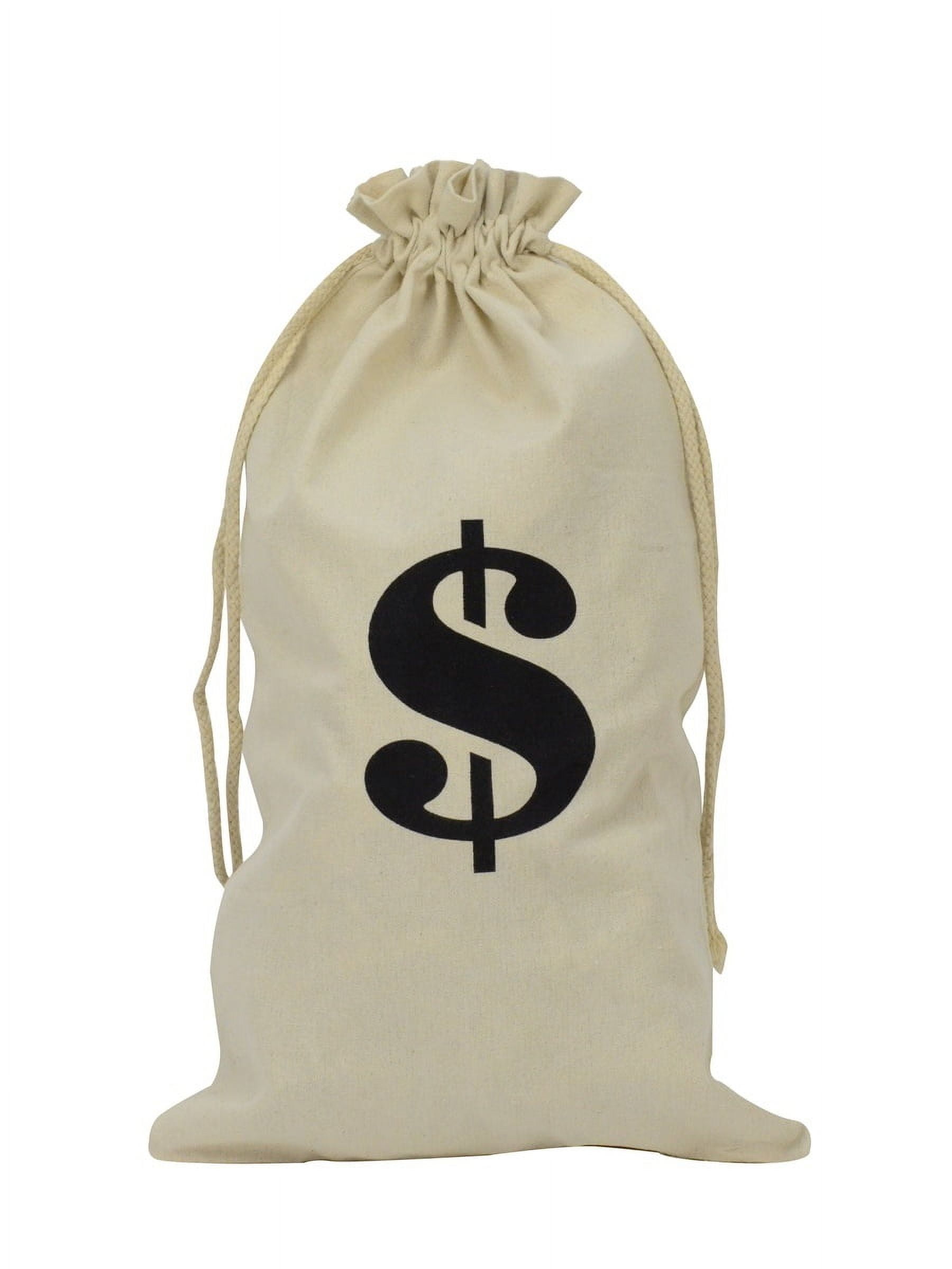 TREASUREGURUS Novelty Cloth $ Money Bag Bank Robber Costume Accessory Movie Play Theater Prop