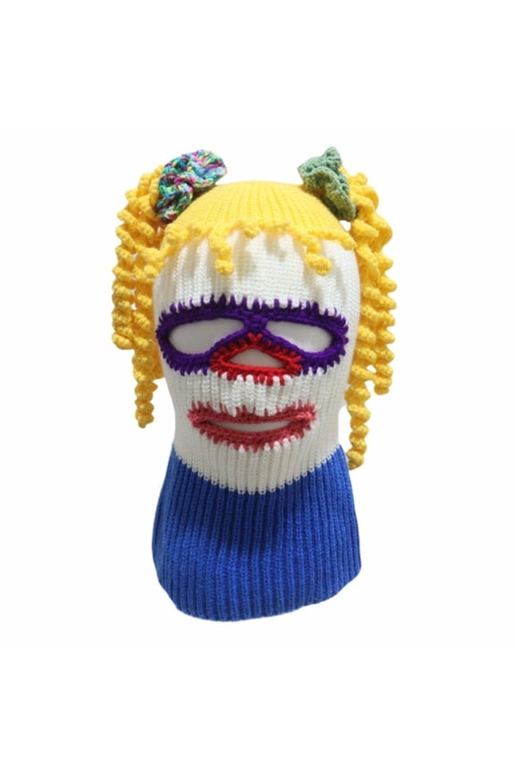 Novelty Clown Hat Knitted Pullover Caps Fun Winter Activity Balaclava Hat All Age