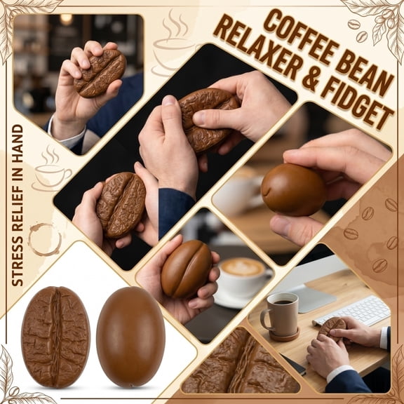 Novelty Coffee Bean Shaped Chocolate Squeeze Toys, Squeeze Stress Toys, Squeeze Toys for Adults, Desk Toys for Office for Adults, 1 Piece 4X2X1.5 in Creamy Texture Portable Daily
